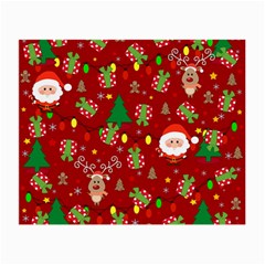 Santa And Rudolph Pattern Small Glasses Cloth (2-side) by Valentinaart