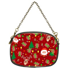 Santa And Rudolph Pattern Chain Purses (one Side)  by Valentinaart