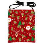 Santa and Rudolph pattern Shoulder Sling Bags Front