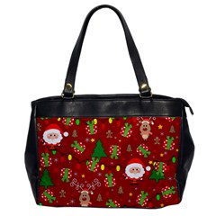 Santa And Rudolph Pattern Office Handbags by Valentinaart