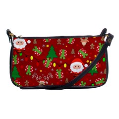 Santa And Rudolph Pattern Shoulder Clutch Bags by Valentinaart