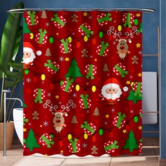 Santa And Rudolph Pattern Shower Curtain 60  X 72  (medium)  by Valentinaart