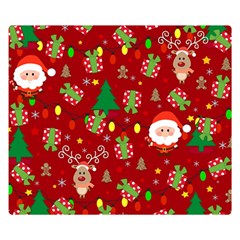 Santa And Rudolph Pattern Double Sided Flano Blanket (small)  by Valentinaart