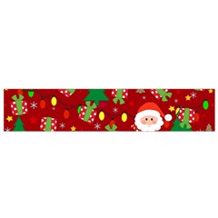 Santa And Rudolph Pattern Small Flano Scarf by Valentinaart