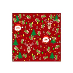 Santa And Rudolph Pattern Satin Bandana Scarf by Valentinaart