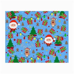 Santa And Rudolph Pattern Small Glasses Cloth by Valentinaart