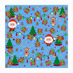 Santa And Rudolph Pattern Medium Glasses Cloth (2-side) by Valentinaart