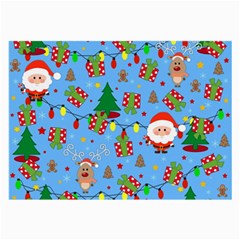 Santa And Rudolph Pattern Large Glasses Cloth by Valentinaart