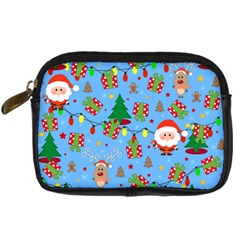 Santa And Rudolph Pattern Digital Camera Cases by Valentinaart