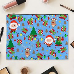 Santa And Rudolph Pattern Cosmetic Bag (xl) by Valentinaart