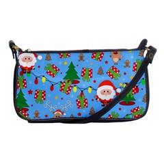 Santa And Rudolph Pattern Shoulder Clutch Bags by Valentinaart