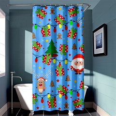 Santa And Rudolph Pattern Shower Curtain 36  X 72  (stall)  by Valentinaart