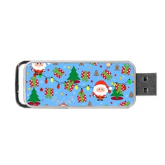 Santa And Rudolph Pattern Portable Usb Flash (two Sides) by Valentinaart