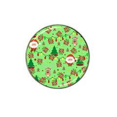 Santa And Rudolph Pattern Hat Clip Ball Marker (4 Pack) by Valentinaart