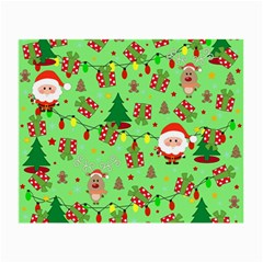 Santa And Rudolph Pattern Small Glasses Cloth by Valentinaart