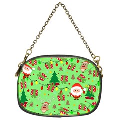 Santa And Rudolph Pattern Chain Purses (one Side)  by Valentinaart