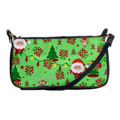 Santa And Rudolph Pattern Shoulder Clutch Bags by Valentinaart