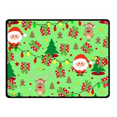 Santa And Rudolph Pattern Fleece Blanket (small) by Valentinaart