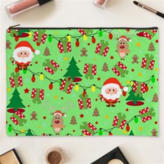 Santa And Rudolph Pattern Cosmetic Bag (xxxl)  by Valentinaart