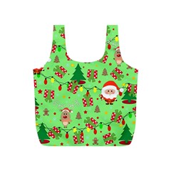 Santa And Rudolph Pattern Full Print Recycle Bags (s)  by Valentinaart