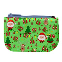 Santa And Rudolph Pattern Large Coin Purse by Valentinaart