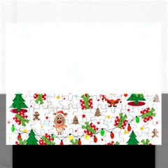 Santa And Rudolph Pattern Rectangular Jigsaw Puzzl by Valentinaart