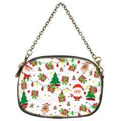 Santa And Rudolph Pattern Chain Purses (one Side)  by Valentinaart