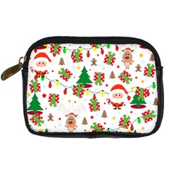 Santa And Rudolph Pattern Digital Camera Cases by Valentinaart