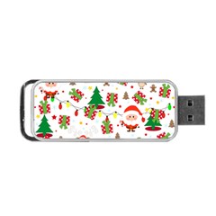 Santa And Rudolph Pattern Portable Usb Flash (one Side) by Valentinaart