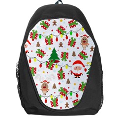 Santa And Rudolph Pattern Backpack Bag by Valentinaart