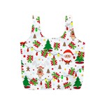 Santa and Rudolph pattern Full Print Recycle Bags (S)  Front