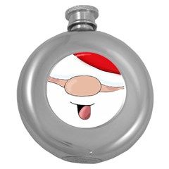 Santa  Round Hip Flask (5 Oz) by Valentinaart