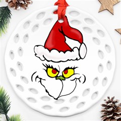 Grinch Round Filigree Ornament (two Sides) by Valentinaart