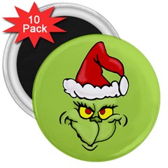 Grinch 3  Magnets (10 Pack)  by Valentinaart