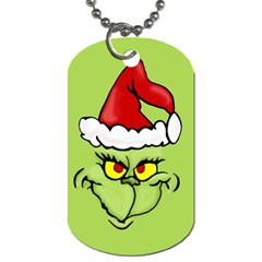 Grinch Dog Tag (two Sides) by Valentinaart