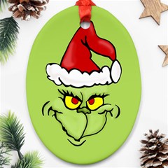 Grinch Oval Ornament (two Sides) by Valentinaart