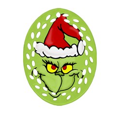 Grinch Oval Filigree Ornament (two Sides) by Valentinaart