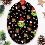 Grinch pattern Ornament (Oval) Front