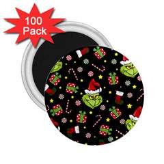 Grinch Pattern 2 25  Magnets (100 Pack)  by Valentinaart