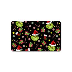 Grinch Pattern Magnet (name Card) by Valentinaart