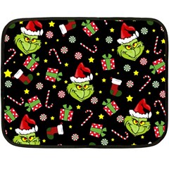 Grinch Pattern Fleece Blanket (mini) by Valentinaart