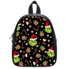 Grinch Pattern School Bag (small) by Valentinaart