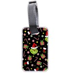 Grinch pattern Luggage Tags (Two Sides) Back