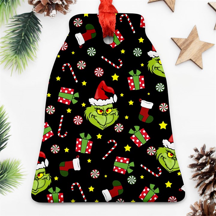 Grinch pattern Ornament (Bell)