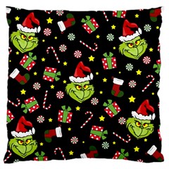 Grinch Pattern Large Cushion Case (two Sides) by Valentinaart