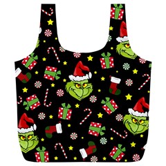 Grinch Pattern Full Print Recycle Bags (l)  by Valentinaart