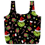 Grinch pattern Full Print Recycle Bags (L)  Front