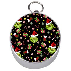 Grinch Pattern Silver Compasses by Valentinaart