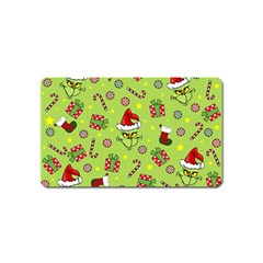 Grinch Pattern Magnet (name Card) by Valentinaart