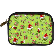 Grinch Pattern Digital Camera Cases by Valentinaart